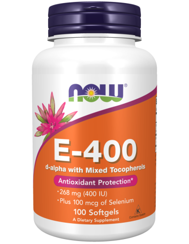 Vitamina E naturale 400 UI, 100 capsule (NOW FOODS)